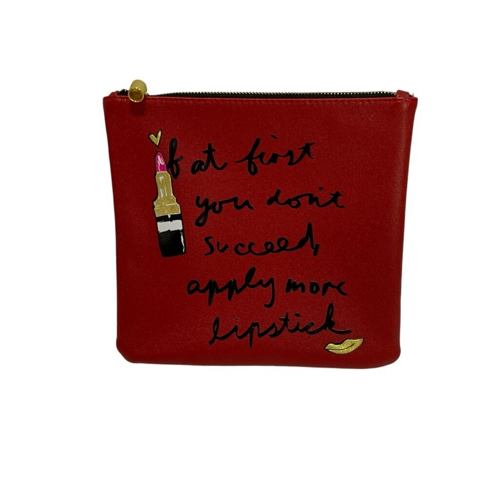 Red Cosmetic Bag Lipstick If‎ At First You Dont Succeed Apply More Lipstick
